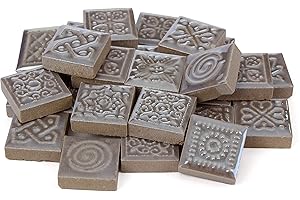 Milltown Merchants™ 9/10 Inch (23mm) Gray Ceramic Mosaic Tile - Bulk Mandala Mosaic Tiles - 3 Pound (48 oz) Zen Tile Assortment for Backsplash, Murals, and Mosaics