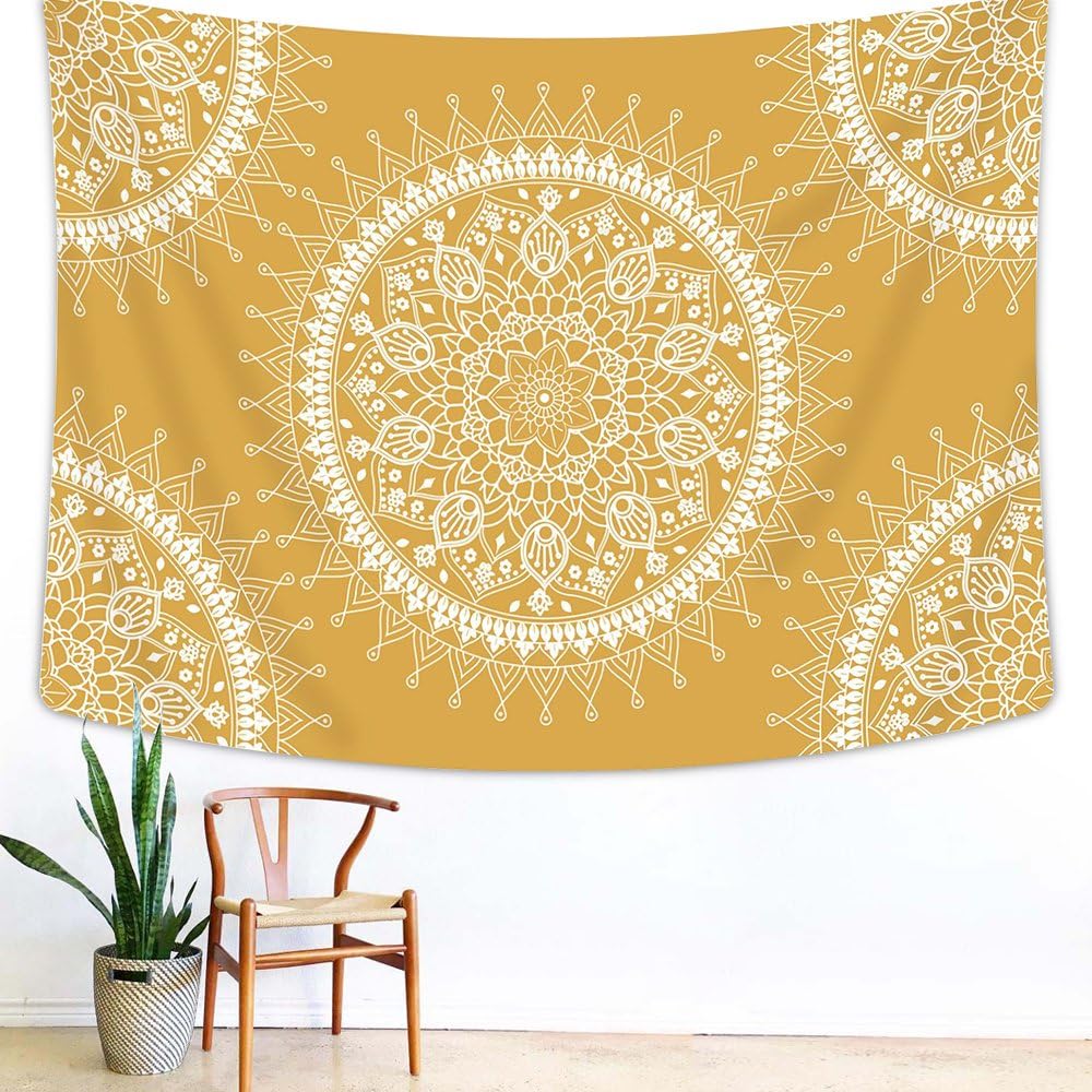 Arfbear Bohemian Tapestry, Mandala Hippie Popular Wall Hanging Tapestry Warm Orange Beach Blanket Large 78.7 x 59 inches