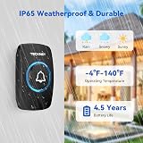 TECKNET Wireless Doorbell IP65 Waterproof 1300ft 60 Chimes 5 Volume view 4