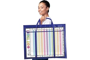 CARSON DELLOSA EDUCATION Carson Dellosa Deluxe Bulletin Board Storage Bag Pocket Chart, (24" x 30") Bulletin Board Holder, Large Organizer for Bulletin Boards, Charts, Calendars, Posters, Wall Art, and More