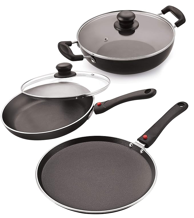 Buy Celebrino 3 Pcs Pots & Pan Set, Removable HeatResistant Handle