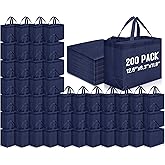 Windyun Reusable Grocery Bags Large Non Woven Shopping Bags with Handles Foldable Portable Tote Bulk, 12.6 x 11.8 x 6.3 Inch