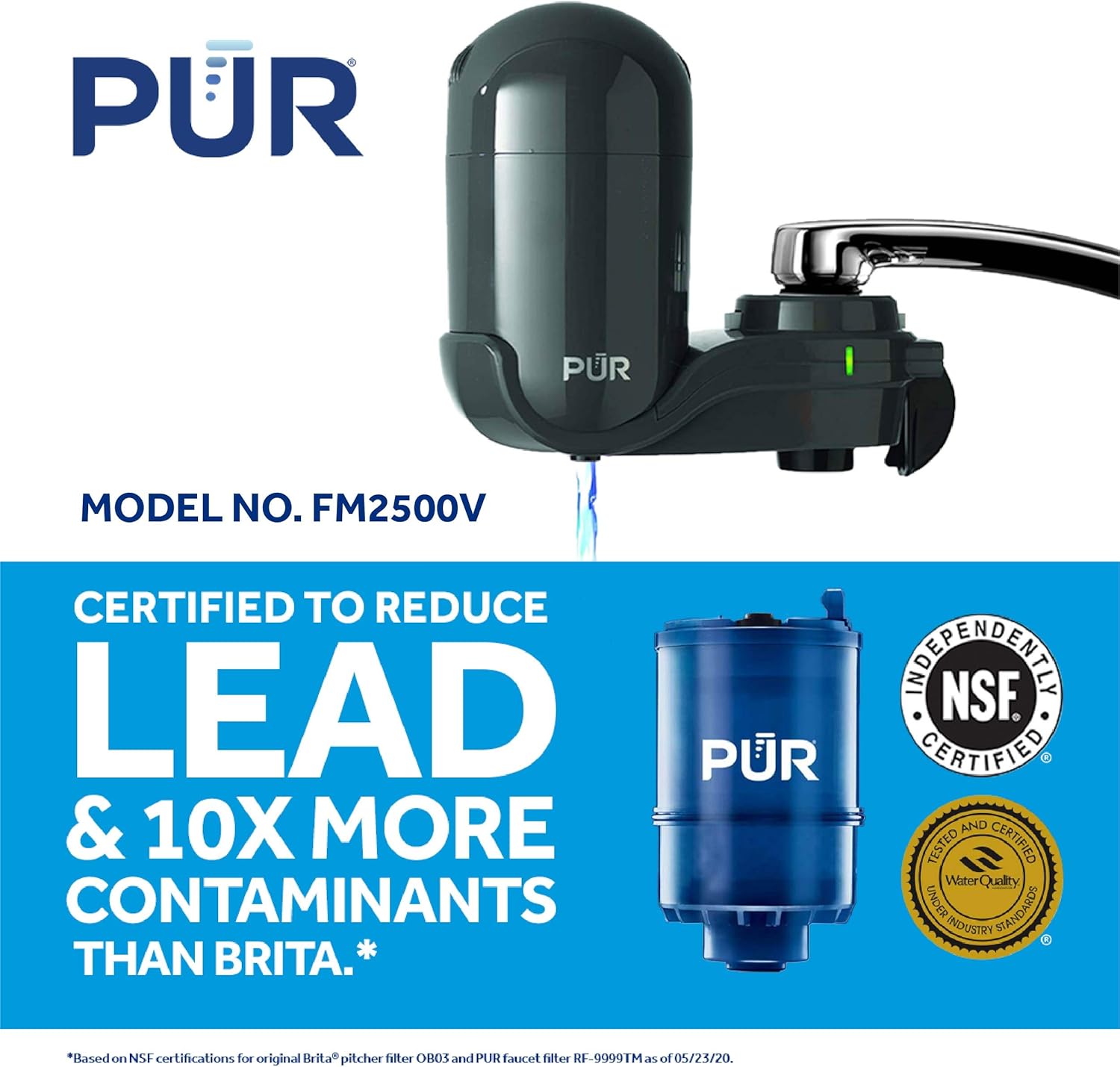 PUR Faucet Mount Water Filtration System, Small, Gray: Home Improvement