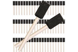 URATOT 120 Pack Foam Brush Foam Paint Brush Foam Sponge Brush, 1 Inch Paint Brush with Wood Handles, Great for Acrylics, Stai
