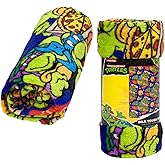 Northwest Nickelodeon Fleece Throw Blanket Teenage Mutant Ninja Turtles Silk Throw Blanket 40"" x 50"", Single, Green, 91874