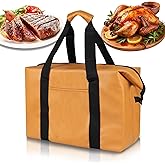 Hewomate BBQ Blanket for Resting Meat, Expanded Capacity Insulated Meat Resting Bag for Smoking, Reusable BBQ Resting Bag with Handle Strap for Large Briskets, Beef, Pork Shoulders, Turkeys