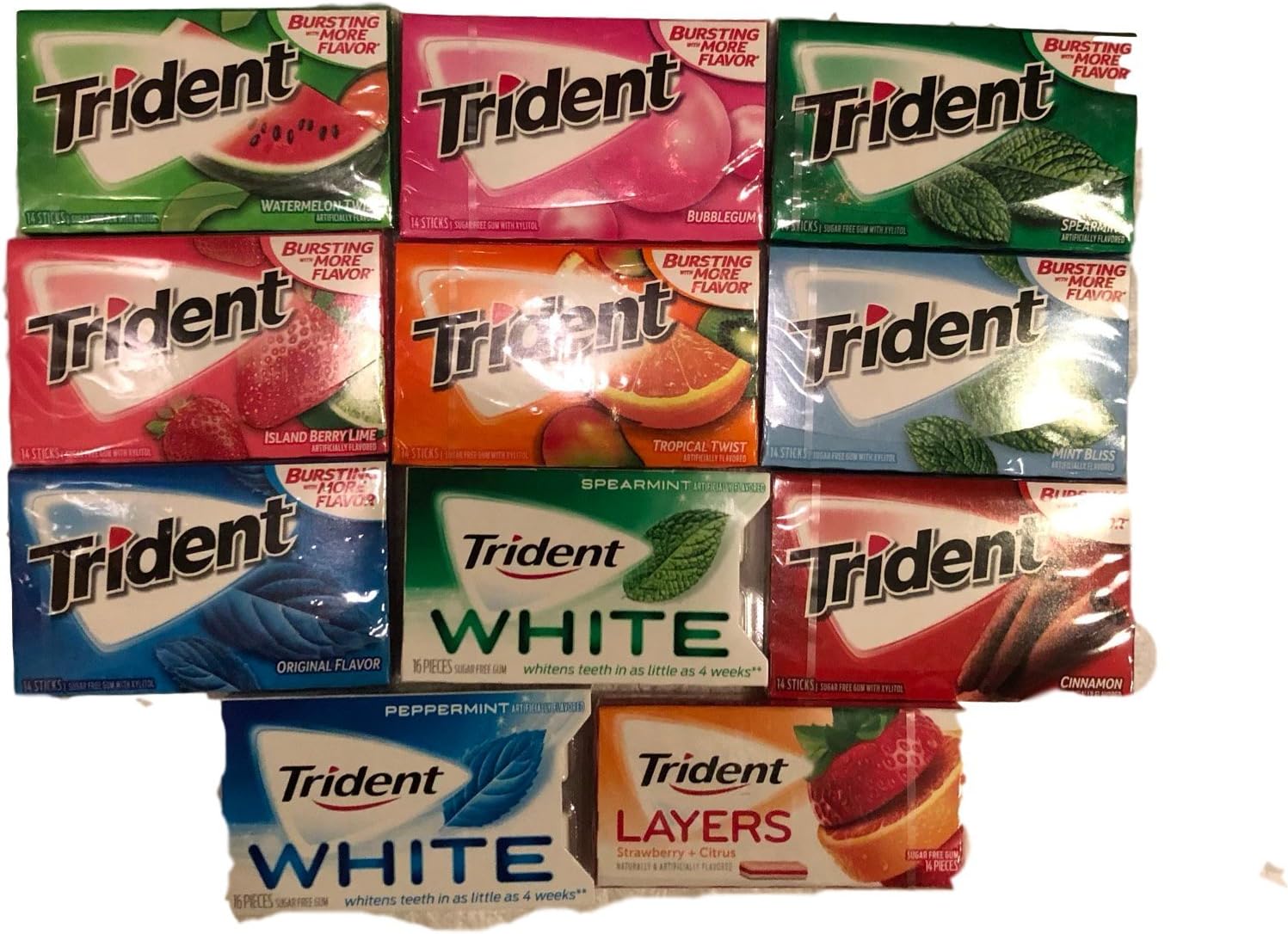 Trident Sugar Free Chewing Gum (Assorted Flavors) 11 Flavors