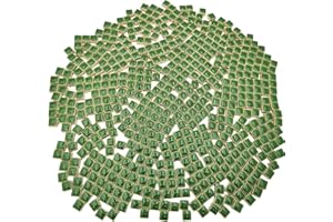 500PCS / 1.1LB Square Ceramic Mosaic Tiles, 0.4 x 0.4 inch Handmade Making Creative Micro Mosaic Tiles for DIY Art and Home D