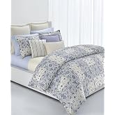 Lauren Ralph Lauren Callen Blue Green Paisley Floral on Off White Ground King 3 pc Comforter Set Shams
