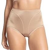 Leonisa High Cut Brief Super Comfy Panty Shaper - Soft Tummy Control Classic Underwear for Women Beige