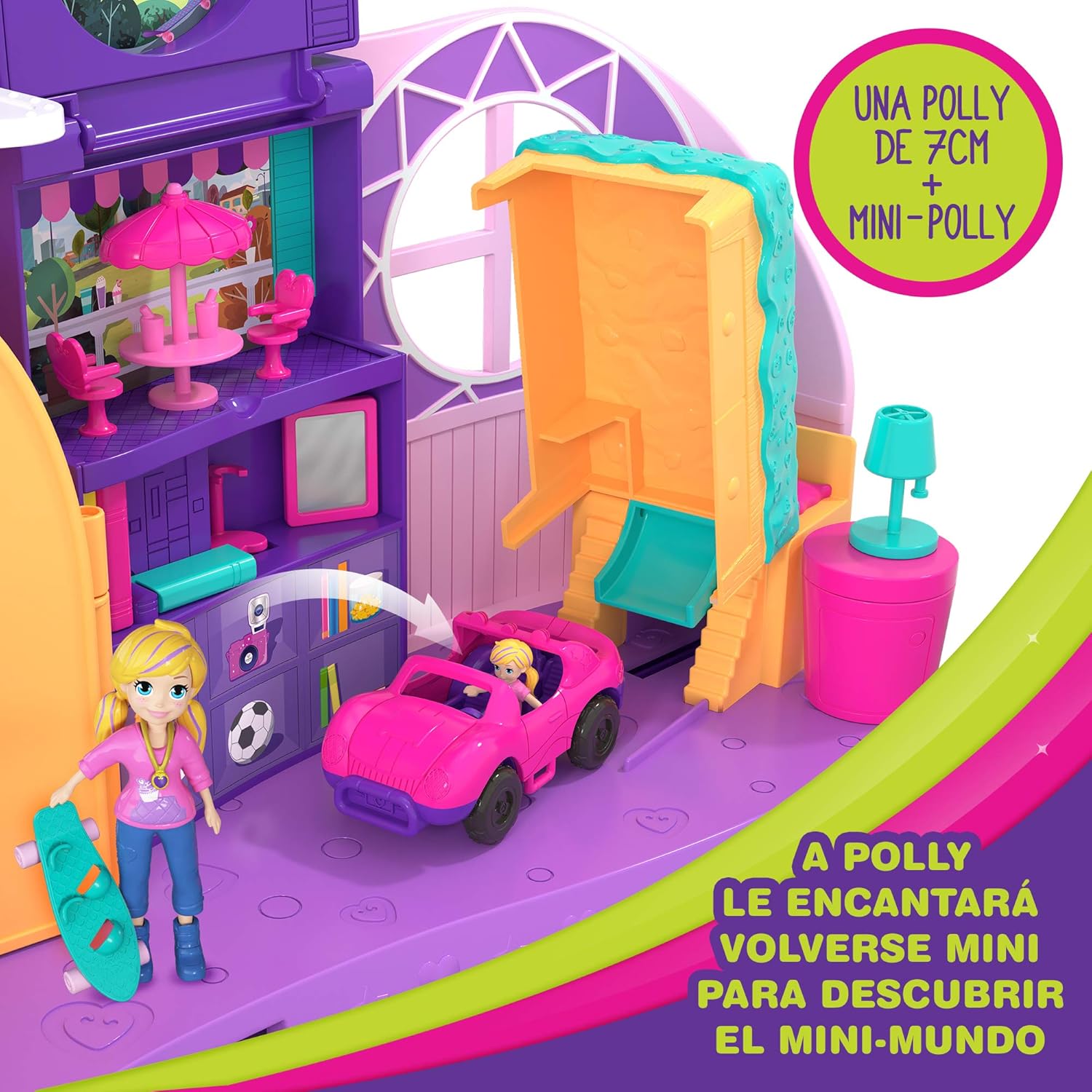 Polly Pocket Habitación Polly-Transformación, casa de muñecas (Mattel FRY98) , color/modelo surtido: Amazon.es: Juguetes y juegos