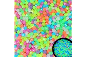 KAIYUAN DYNASTY 300pc Diamond Shaped Luminous Stone Glow Rocks Small Luminous Pebbles for Fish Tank Aquarium Bonsai Indoor & Outdoor Yard (Color)