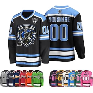 Custom Hockey Jersey Personalized Name Number Logo Team Shirt