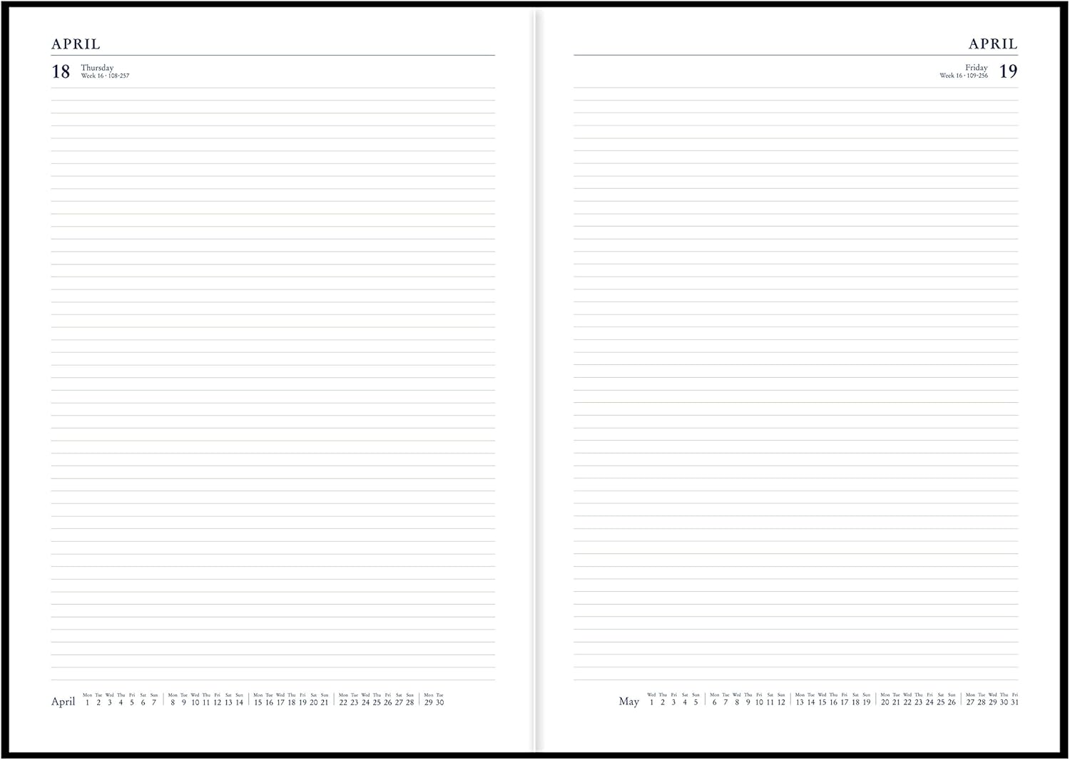 Collins Essential Agenda 2020 1 jour par page Bleu Format A5 Agendas