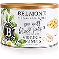 Belmont Peanuts Gourmet Sea Salt and Black Pepper Flavored Virginia Peanuts, 25 oz (1 Pack) – Only 4 Simple Ingredients, No Preservatives, 7g Protein – Salty, Peppery, Crunchy, Hand Seasoned Snack
