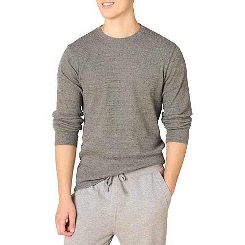 Amazon Essentials Men's Long Sleeve Slim-Fit Waffle Shirt - Charcoal, Small