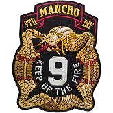 Bayonet Design - 9th Infantry Regiment Embroidered Patch - Hook and Loop Backing with Merrowed Edge - 5" X 3 3/4" Manchu KUTF Patch - Keep Up The Fire