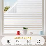 rabbitgoo Window Film Privacy 75x200 cm Frosted Stripe Glass Covering UV view 5