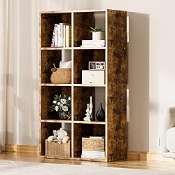 COMHOMA 8 Wood Cube Storage Organizer with Open