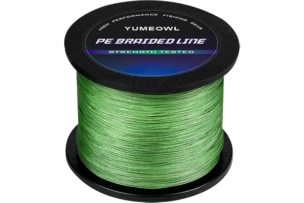 YUMEOWL Thinner Braided Fishing Line, Ultra-Strong Abrasion Resistant Zero Stretch Braided Line, 4&8 Strand
