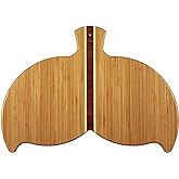 Totally Bamboo Whale Tail Shaped Bamboo Serving and Cutting Board, 14-1/2" x 10-1/2"