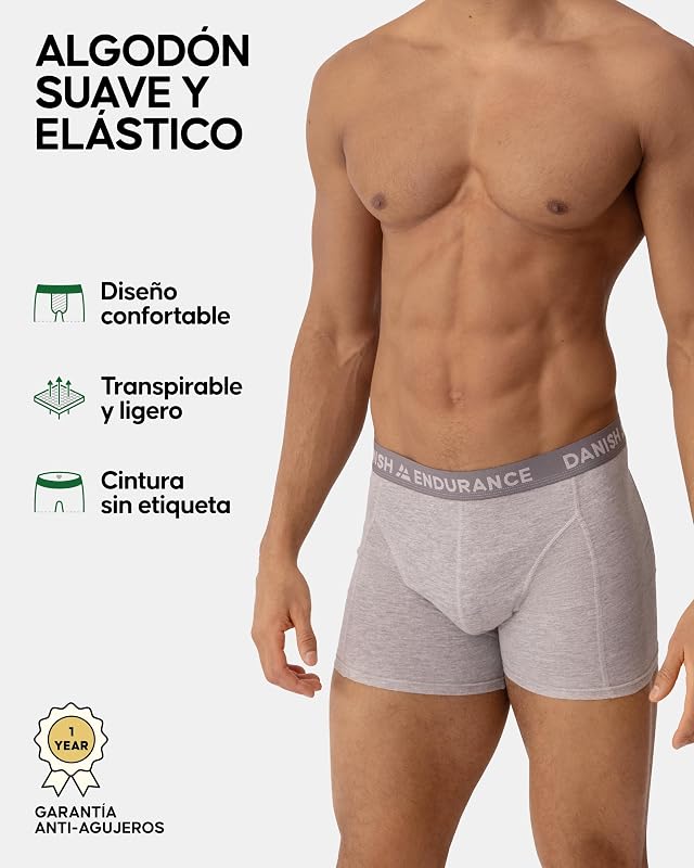 Calzoncillos Boxer Hombre, 6 Pack MC (2xNegro, 2xGris, 2xAzul Marino Azul) M