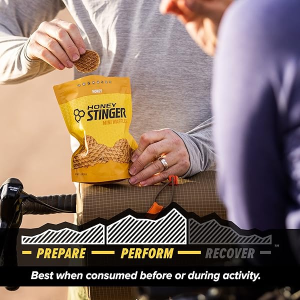 HONEY STINGER ORGANIC MINI HONEY WAFFLES, ENERGY STROOPWAFEL FOR EXERCISE, ENDURANCE AND PERFORMANCE, SPORTS NUTRITION FOR HOME & GYM, PRE AND POST WORKOUT, 1 BAG, 5.3 OUNCES