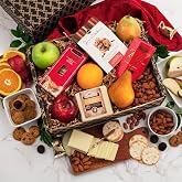 Capalbo's Fruit &amp; Cheese Snacker's Gift Box in Gift-Ready Packaging | Fruit &amp; Cheese Gift Box w/ Fresh Fruit, Cheddar Cheese, Crackers, Belgian Chocolate Truffles &amp; More, Personalized Message