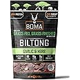 Boma Biltong Garlic & Herb | Air-Dried Grass Fed, GRASS FINISHED Beef Jerky Snack | Keto, Paleo, Gluten Fee, Whole30 | South African Beef Jerky Biltong (4 Ounce)