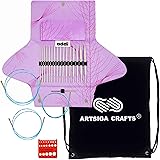 addi Click Rocket Lace Standard 5-Inch Interchangeable Circular Knitting Needle Set Sizes US 4, 5, 6, 7, 8, 9, 10 and 11, 3 B