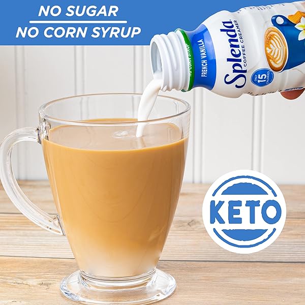 SPLENDA SUGAR FREE, LOW CALORIE FRENCH VANILLA COFFEE CREAMER, 8 FL OUNCES BOTTLE