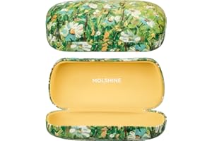 molshine Hard Shell Sunglasses Case, Classic Large Glasses Case for Sunglass, Eyeglasses with Cleaning Cloth