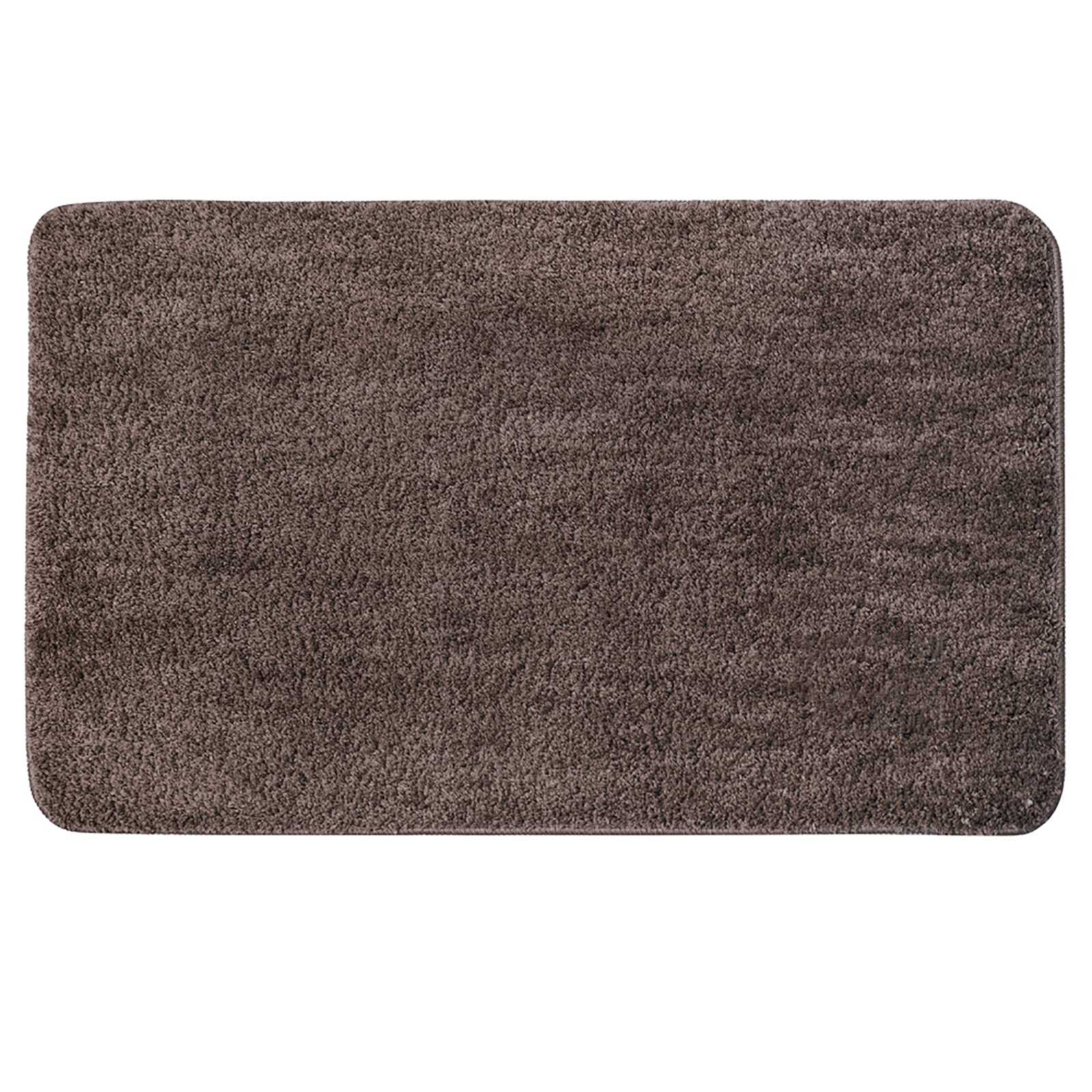 MIULEE Bathroom Rug Entrance Mat Shower Mat Non-Slip Tabis Absorbent Soft Microfibre Toilet Bath Tub Outlet Kitchen Living Room Bedroom Coffee 50 x 80 cm