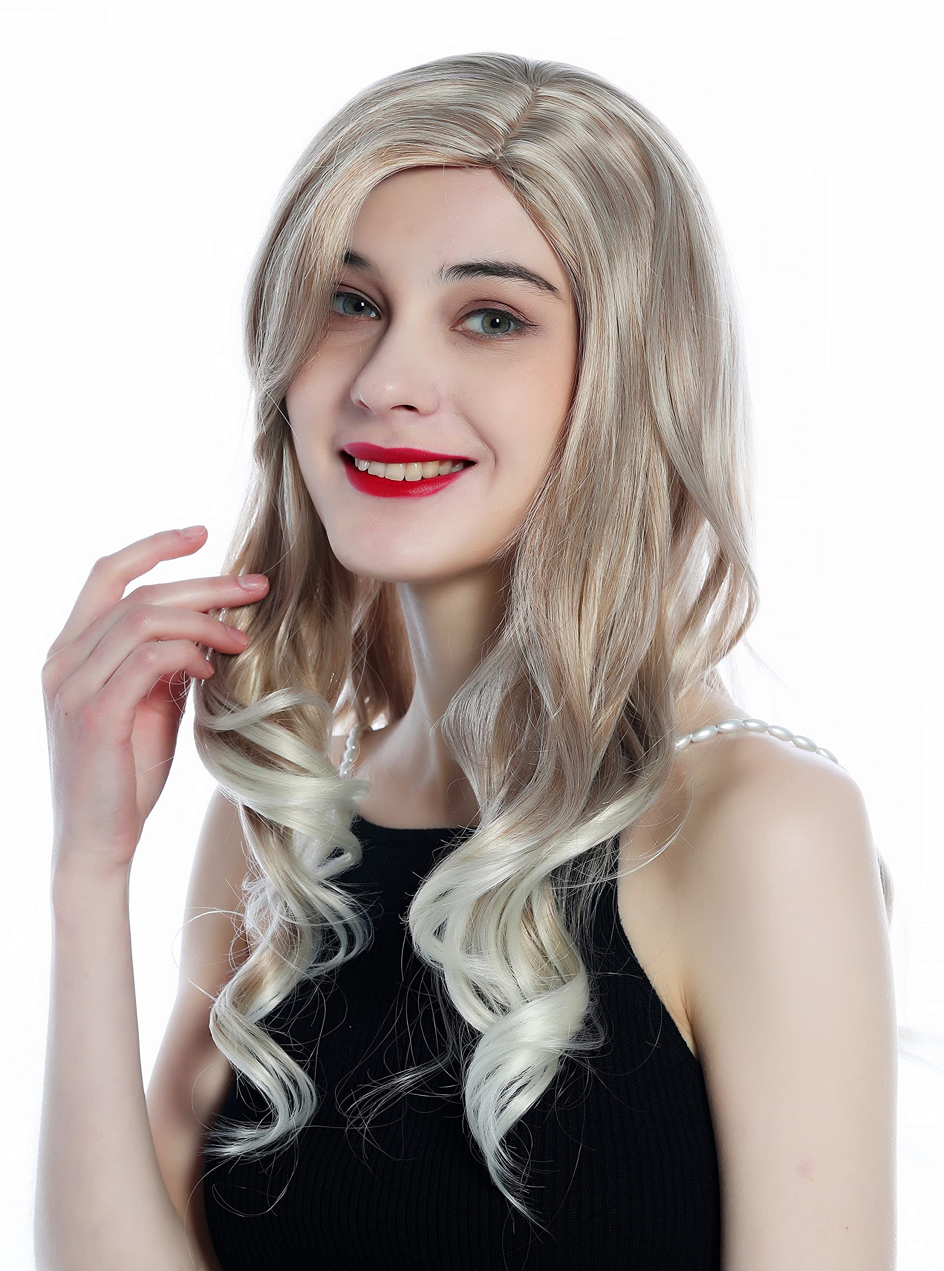WIG ME UP - SZL0582-12T613/S-gray Women's wig long wavy parting blond with platinum highlights