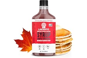 Lakanto Sugar Free Maple Syrup With Monk Fruit & Erythritol For Pancakes, Waffles, Oatmeal, Coffee, Tea, Granola, Frosting & Dressing, Zero Sugar, Keto, Vegan, Gluten Free, 1 G Net Carbs, 13 Fl Oz
