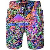 Amextrian Mens Quick Dry Swim Trunks with Mesh Lining, Summer Surf Long Beach Pants Board Shorts Bathing Suits
