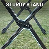 Timber Ridge Folding Camping Table 108x71cm Aluminum 100kg Black view 6