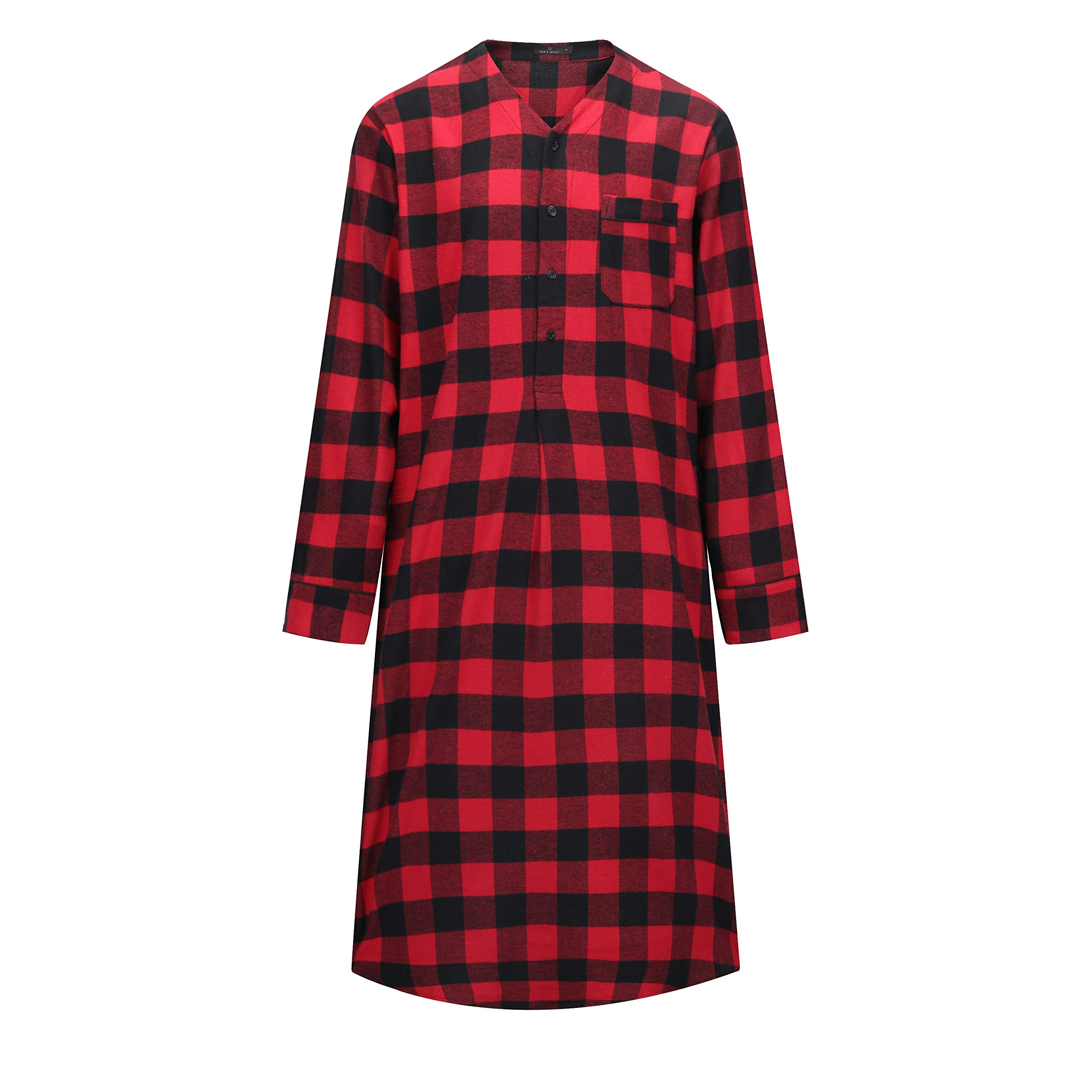 Noble Mount 100% Cotton Flannel Mens Nightshirts