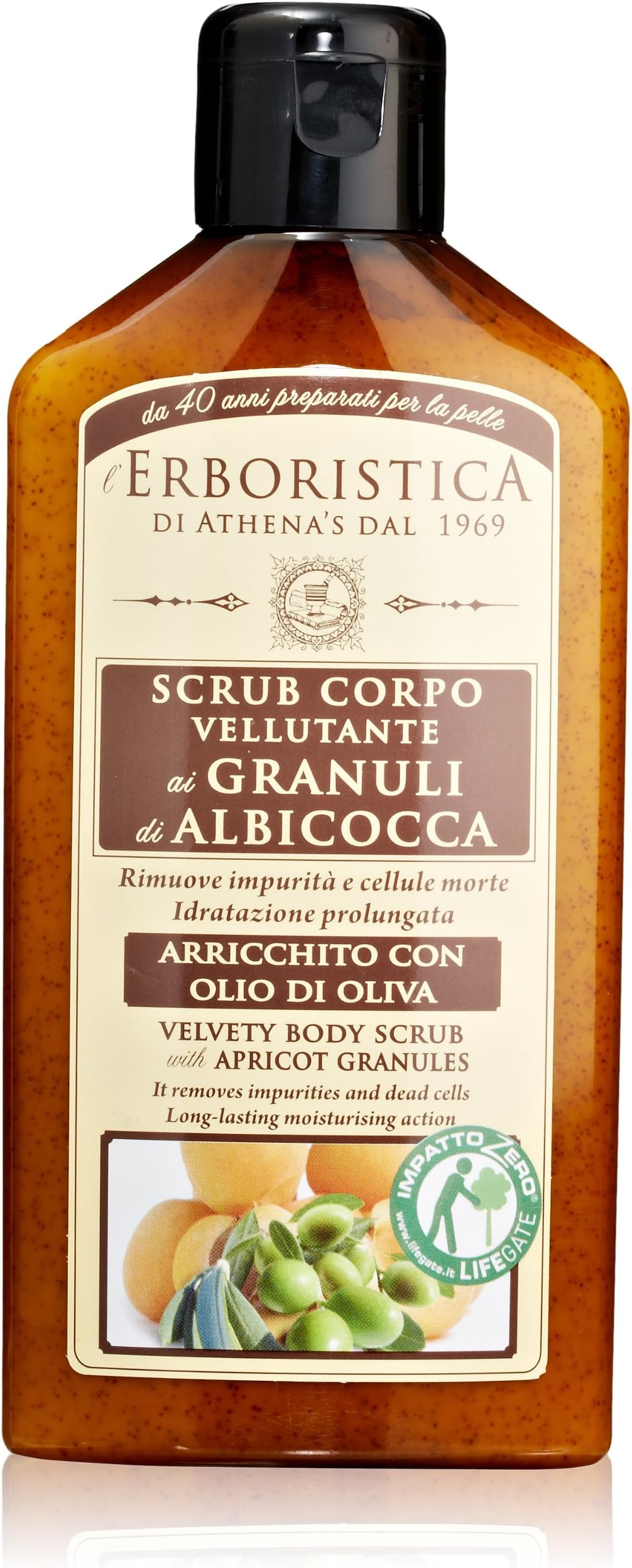 Erboristica Body Scrub with Apricot Granules, 6.76 Fluid Ounce