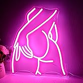 Pretty Ladies Body Neon Sign, Woman Body Neon Light,Lady Buttocks Neon Sign, Aesthetic Pink Ass Line Art Neon Light, USB Powered for Bachelor Club Garage Party Bedroom Bar Shop Logo Business Signs