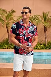 COOFANDY Mens Summer Beach Shirts Hawaiian Tropical