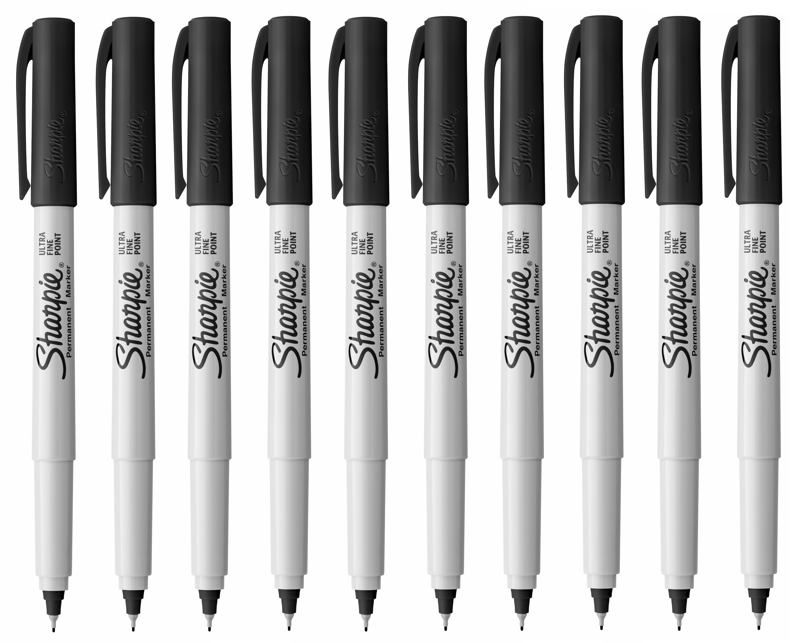 Sharpie Ultra Fine Point Permanent Marker Pens - Black Ink - Pack of 10