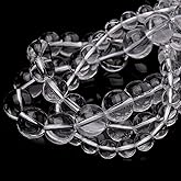 Chicager Natural Crystal Beads for Jewelry Making,6mm Clear Quartz Polished Smooth Round Gemstone Beads for Bracelet Necklace 15 Inch