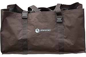 Cupped Waterfowl Decoy Bag, Camo Hunting Bag with Individual Slots for Duck or Goose Decoys and Tough Coated Mesh Ventilated Bottom, Brown, 12 Slot Duck Bag