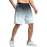 EZRUN Men's Athletic Basketball Shorts with Zipper Pockets Workout Gym Quick Dry 9 Inches Long Shorts for Tennis Running