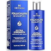 Hermon Folliculitis Shampoo for Itchy Scalp: Psoriasis, Dandruff & Seborrheic Dermatitis & Biotin – Soothes | Exfoliates | Reactivates Follicles