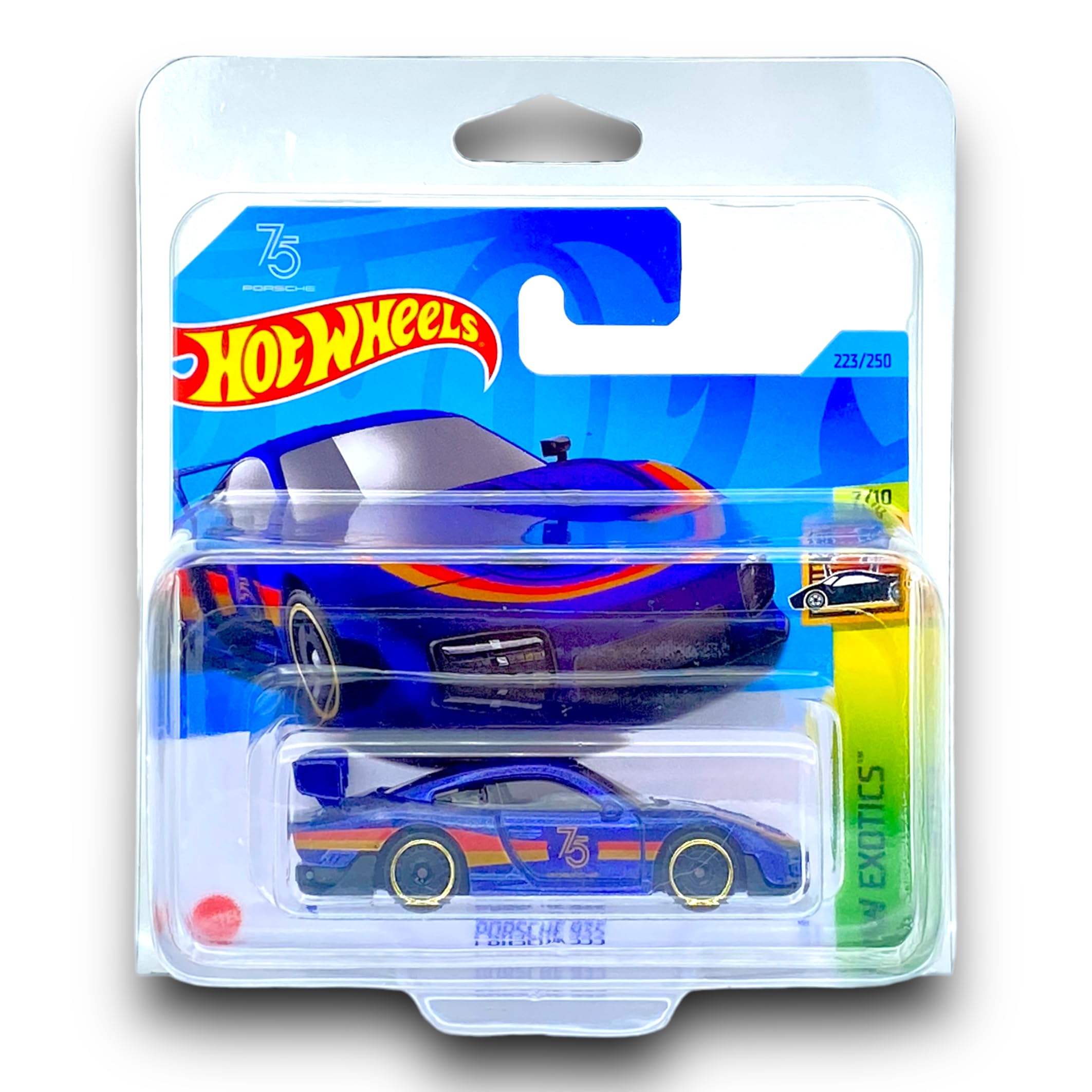 Hot Wheels Porsche 935 (Metallic Dark Blue) 7/10 HW Exotics - 2023-223/250 (Short Card) - COMES IN A KLAS CAR KEEPER PROTECTIVE COLLECTORS CASE - HKH96