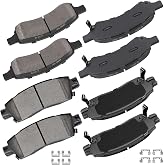 cciyu D1169 D883 Ceramic Front Rear Brake Pads | For Buick For Enclave/For Rainier,For Chevy For SSR/For Trailblazer/For Traverse/For Trailblazer EXT,For GMC For Acadia