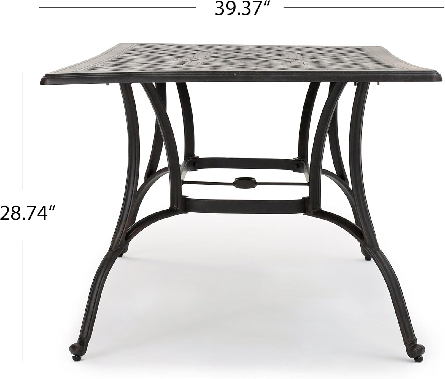Christopher Knight Home Alfresco Outdoor Cast Aluminum Rectangular Dining Table, Bronze : Garden & Outdoor