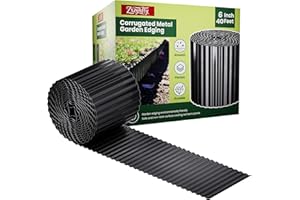 ZXZYHFTY Corrugated Metal Garden Edging, 6" x 40Ft Black Landscape Border for Lawn, Flower Beds, Paver Edging, Durable Garden Fence.